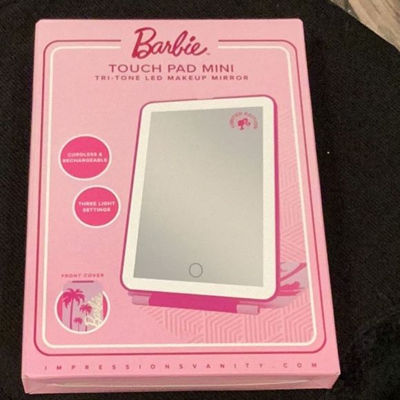 Impressions X Barbie Touch Pad Mini Tri-Tone Makeup Mirror - Picture 8 of 8
